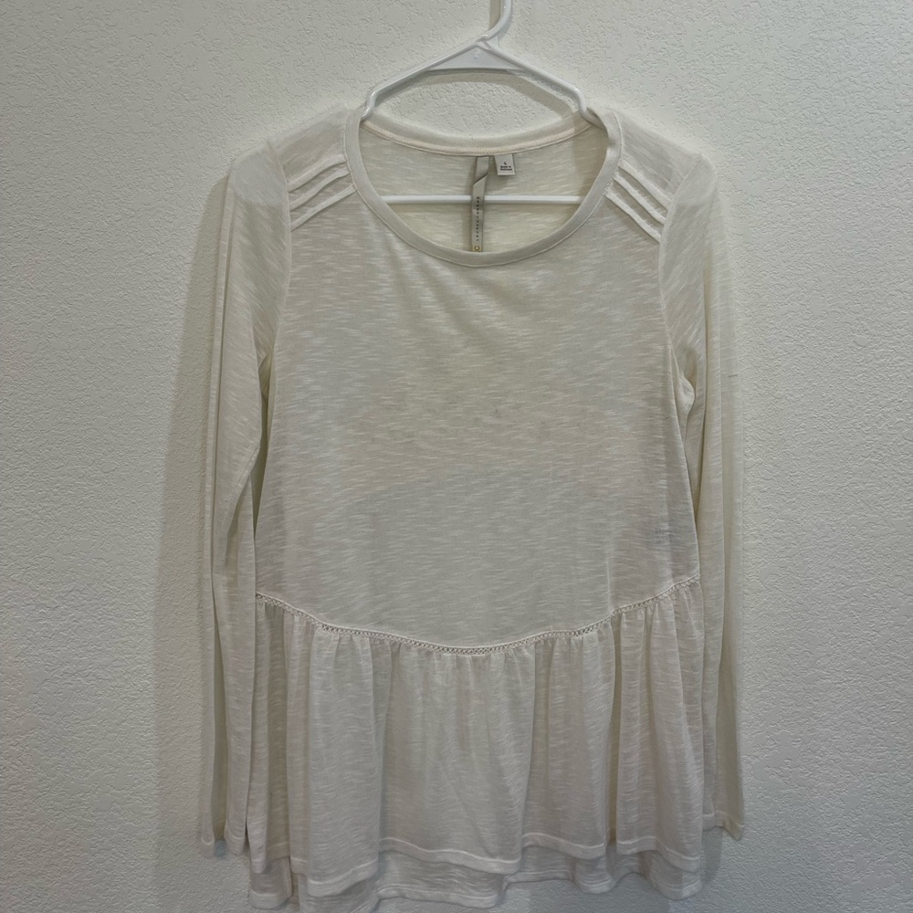 LC Lauren Conrad Cream Long Sleeve Blouse